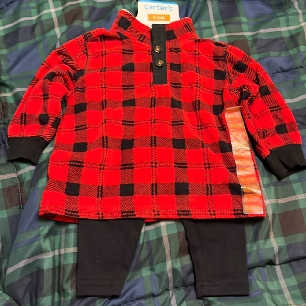 NWT Carter's Boys' 2 Piece Long Sleeve Knit Top and Pants Set